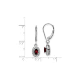 Sterling Silver Drop Earrings with Garnet and Diamond Accents, Vintage Filigree Design for Women