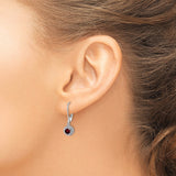 Sterling Silver Dangle Earrings with Garnet and Diamond Halo, Leverback Drop Style for Women