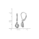 Sterling Silver Dangle Earrings with White Topaz and Diamond in Twisted Knot Design