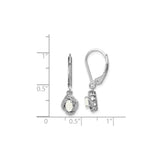 Sterling Silver Dangle Earrings with Created Opal and Diamond Accents, Twisted Leverback Design