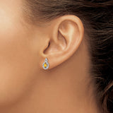 Sterling Silver Infinity Stud Earrings with Citrine and Diamond Accents for Women