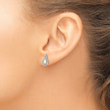 Sterling Silver Teardrop Earrings Opal CZ Infinity Loop