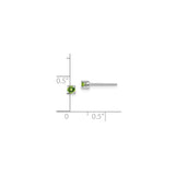 Sterling Silver Stud Earrings with Peridot in Classic Four-Prong Setting for Women