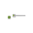 Sterling Silver Stud Earrings with Peridot in Classic Four-Prong Setting for Women