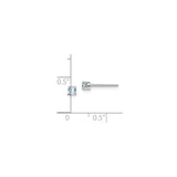 Sterling Silver Stud Earrings with Aquamarine in Four Prong Setting, Minimalist Style for Women