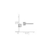 Sterling Silver Stud Earrings with White Topaz in Four Prong Setting, Minimalist Everyday Style