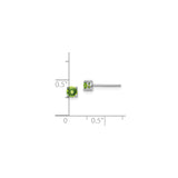 Sterling Silver Stud Earrings with Round Peridot Gemstones, August Birthstone Jewelry