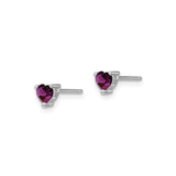 Sterling Silver Heart Shaped Amethyst Stud Earrings, February Birthstone Jewelry for Women