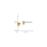 Sterling Silver Heart Shaped Citrine Stud Earrings, Romantic November Birthstone Jewelry for Women