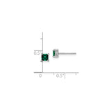 Sterling Silver FourProng Square Cut Gem Stud Earrings