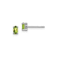 Sterling Silver Stud Earrings with Oval Cut Peridot, Minimalist August Birthstone Jewelry for Women