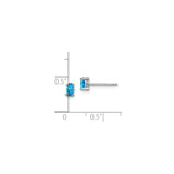 Sterling Silver Oval Cut Blue Topaz Stud Earrings Minimalist