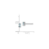 Sterling Silver Aquamarine Oval Stud Earrings, Minimalist Light Blue Gemstone Design