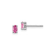 Sterling Silver Stud Earrings with Oval Cut Created Sapphire, Classic Minimalist Style for Women