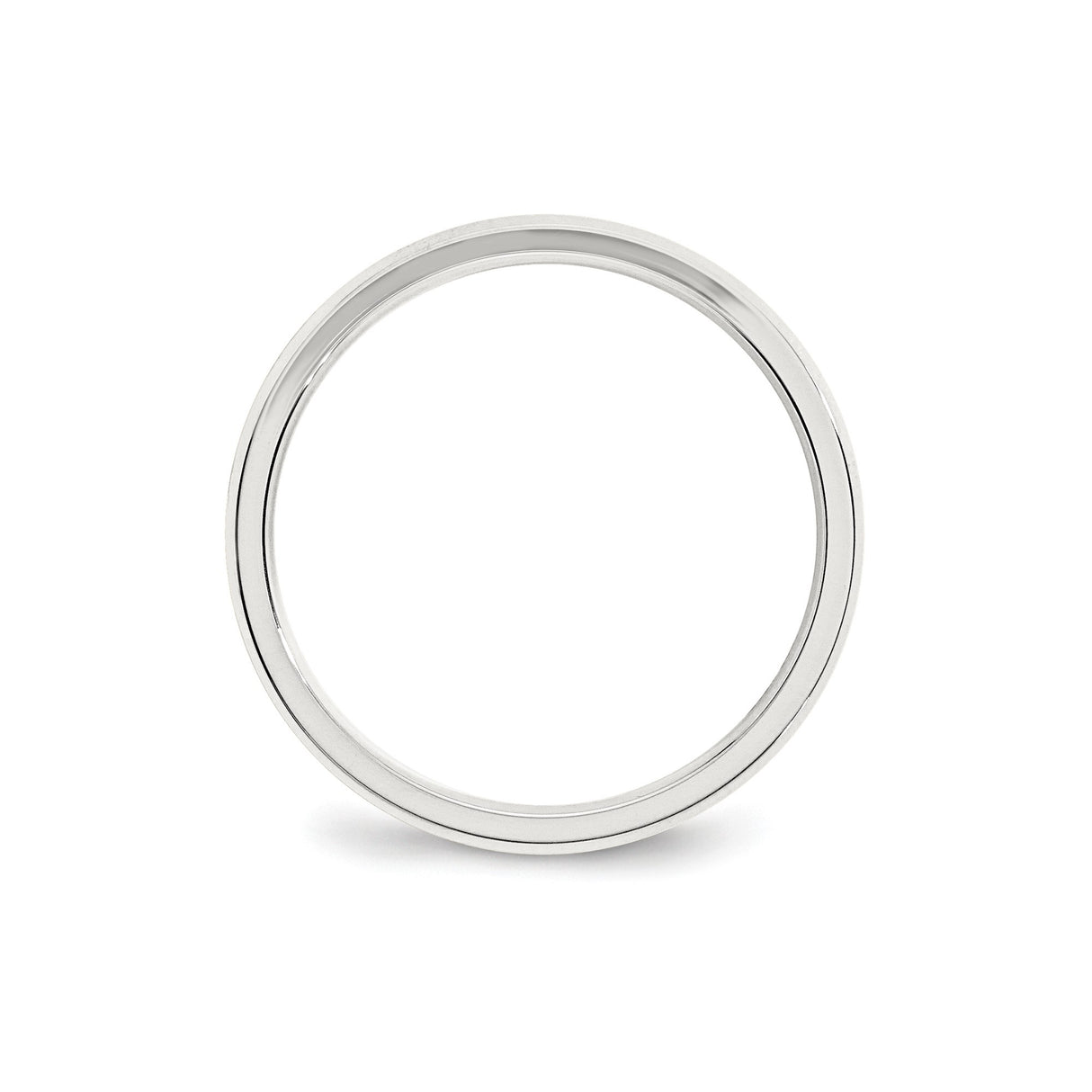 Sterling Silver Beveled Edge, Comfort Fit wedding band ring alternate angle