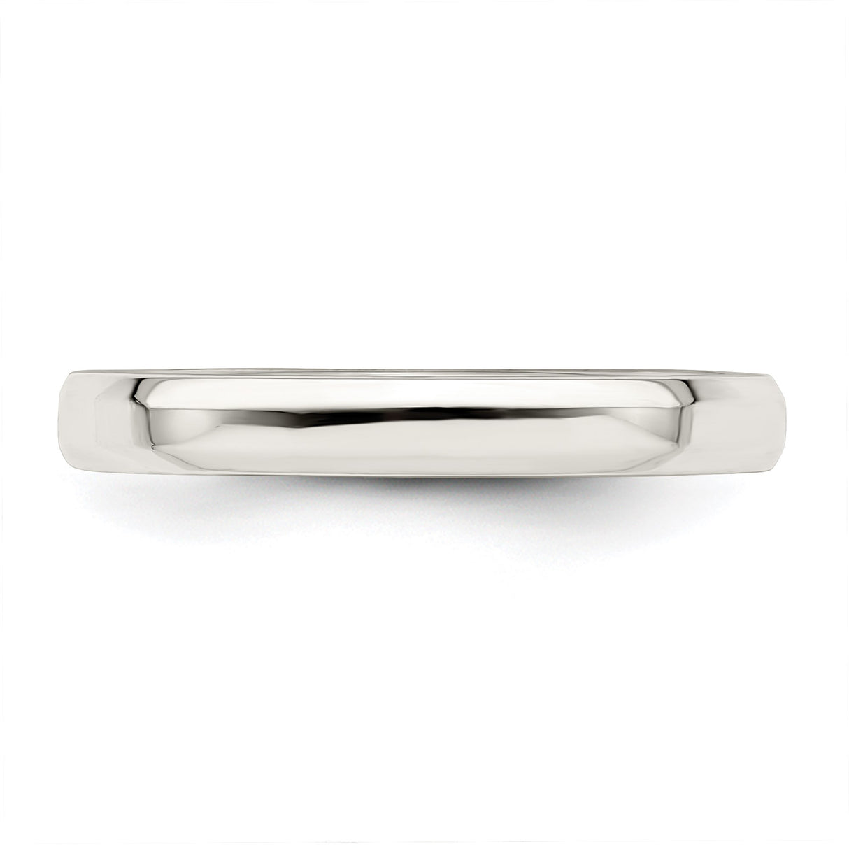 Sterling Silver Beveled Edge, Comfort Fit wedding band ring detail view