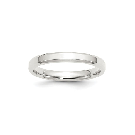 Sterling Silver Beveled Edge, Comfort Fit wedding band ring