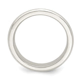 Sterling Silver Beveled Edge, Comfort Fit wedding band ring alternate angle