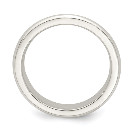 Sterling Silver Beveled Edge, Comfort Fit wedding band ring alternate angle