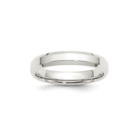 Sterling Silver Beveled Edge, Comfort Fit wedding band ring
