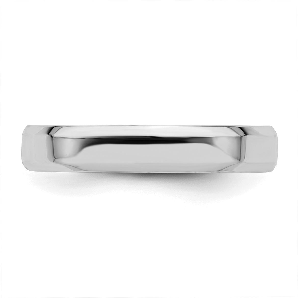 Sterling Silver Beveled Edge wedding band ring detail view