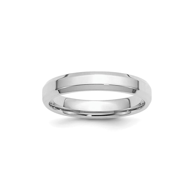 Sterling Silver Beveled Edge wedding band ring