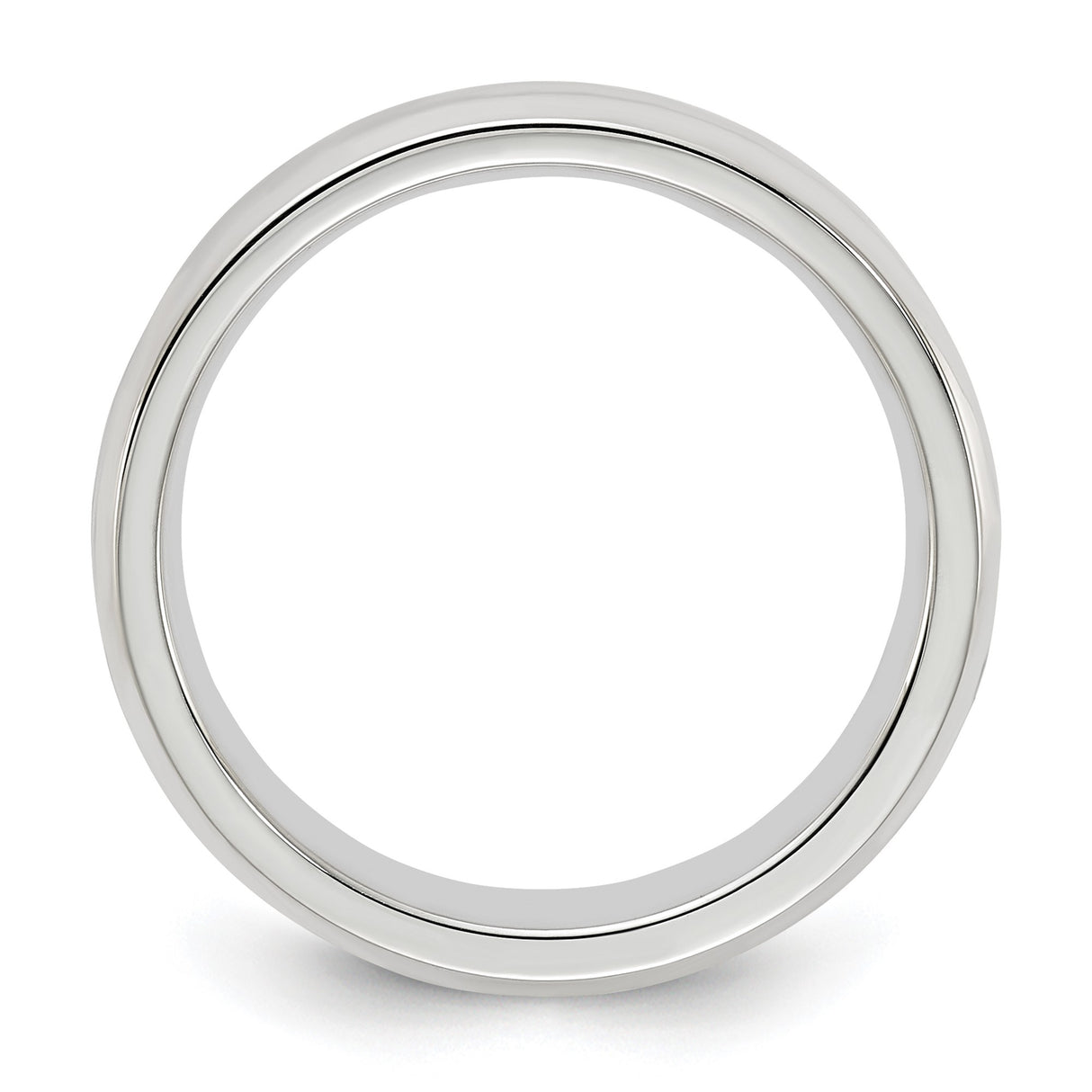 Sterling Silver Beveled Edge, Comfort Fit wedding band ring alternate angle