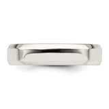 Sterling Silver Beveled Edge, Comfort Fit wedding band ring detail view