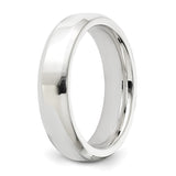 Sterling Silver Beveled Edge, Comfort Fit wedding band ring detail view