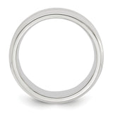 Sterling Silver Beveled Edge, Comfort Fit wedding band ring alternate angle