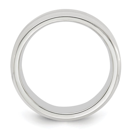 Sterling Silver Beveled Edge, Comfort Fit wedding band ring alternate angle