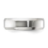 Sterling Silver Beveled Edge, Comfort Fit wedding band ring detail view