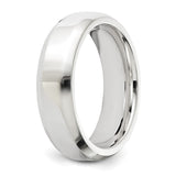 Sterling Silver Beveled Edge, Comfort Fit wedding band ring detail view