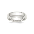 Sterling Silver Beveled Edge, Comfort Fit wedding band ring