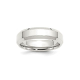 Sterling Silver Beveled Edge, Comfort Fit wedding band ring