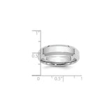 Sterling Silver Beveled Edge wedding band ring shown for scale