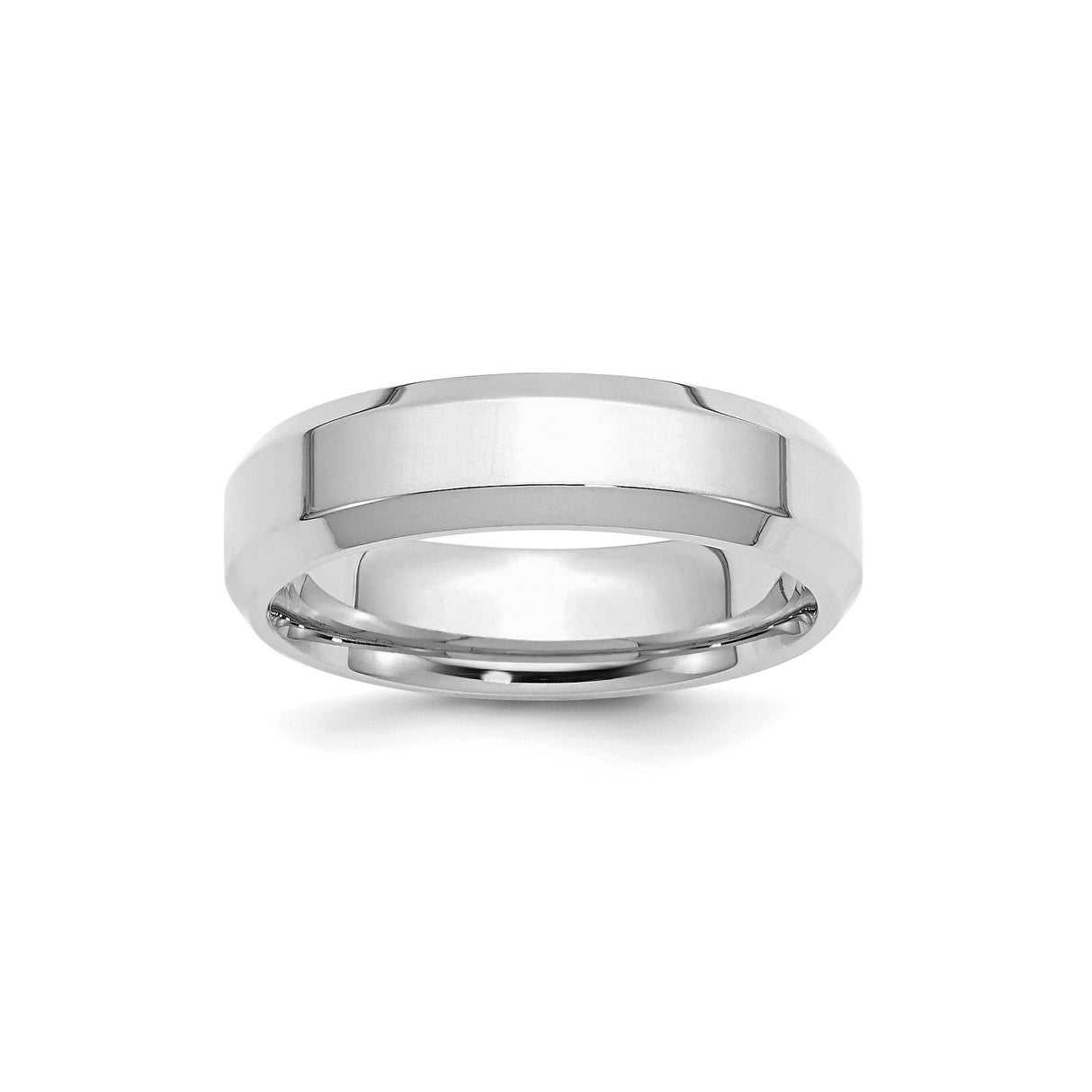 Sterling Silver Beveled Edge wedding band ring
