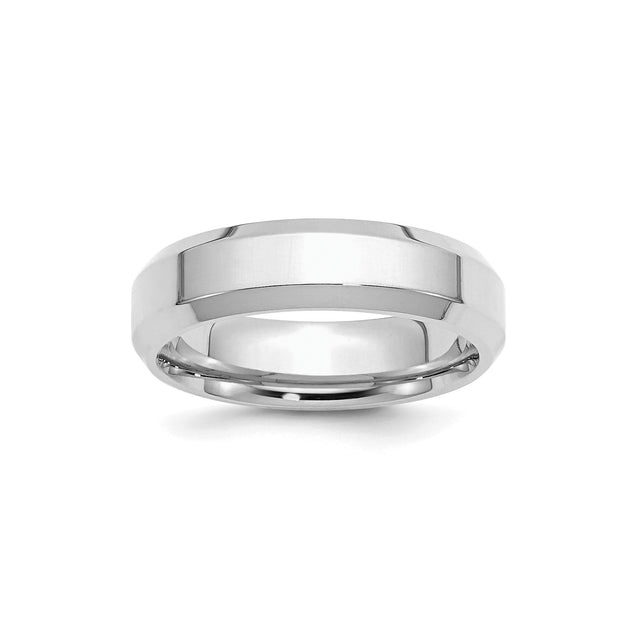Sterling Silver Beveled Edge wedding band ring