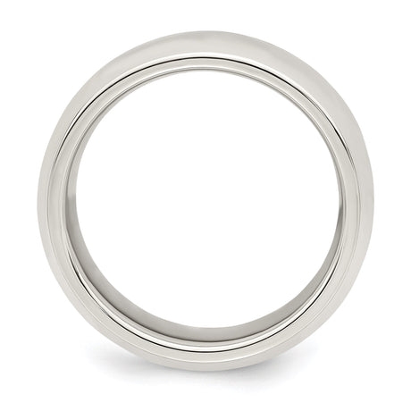 Sterling Silver Beveled Edge, Comfort Fit wedding band ring alternate angle