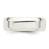 Sterling Silver Beveled Edge, Comfort Fit wedding band ring detail view