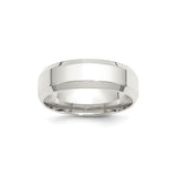 Sterling Silver Beveled Edge, Comfort Fit wedding band ring