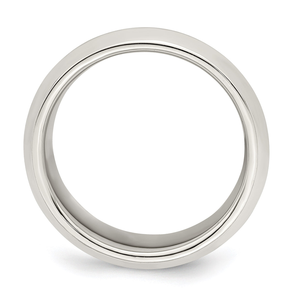 Sterling Silver Beveled Edge, Comfort Fit wedding band ring alternate angle