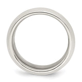 Sterling Silver Beveled Edge, Comfort Fit wedding band ring alternate angle