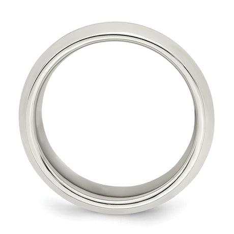 Sterling Silver Beveled Edge, Comfort Fit wedding band ring alternate angle