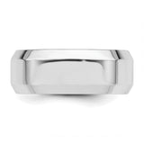 Sterling Silver Beveled Edge wedding band ring detail view
