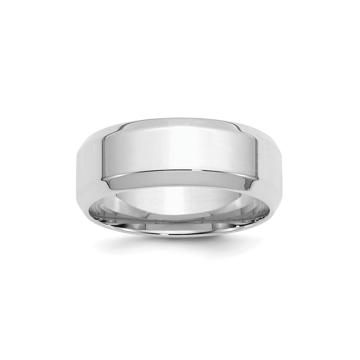 Sterling Silver Beveled Edge wedding band ring