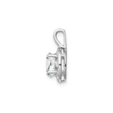Sterling Silver Pendant with White Topaz and Diamond, Vintage Floral Filigree Design for Women