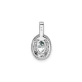 Sterling Silver Pendant with White Topaz and Diamond, Vintage Floral Filigree Design for Women