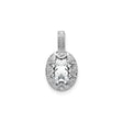 Sterling Silver Pendant with White Topaz and Diamond, Vintage Floral Filigree Design for Women