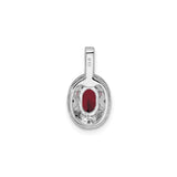 Sterling Silver Pendant with Lab Created Ruby, Diamond Accent, Vintage Filigree Design